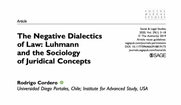 The Negative Dialectics of Law: Luhmann and the Sociology of Juridical Concepts